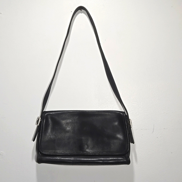Vintage Coach 9072 Shoulder Bag Black Leather - Picture 1 of 11